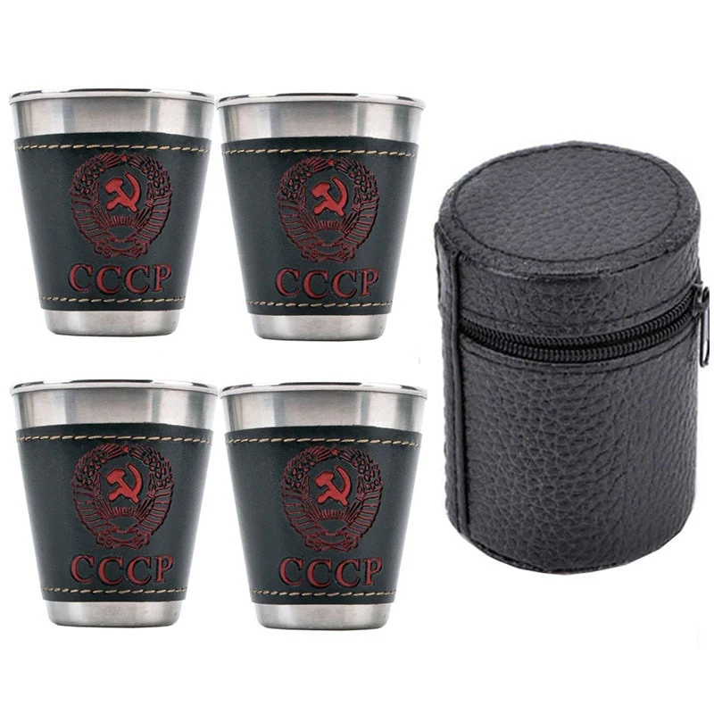 4PCS 70ML Stainless Steel Portable Travel Cups