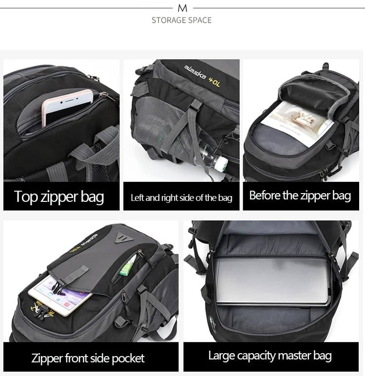 40L Unisex Waterproof Backpack
