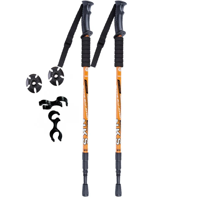 2Pcs Anti Shock Nordic Telescopic Walking Sticks