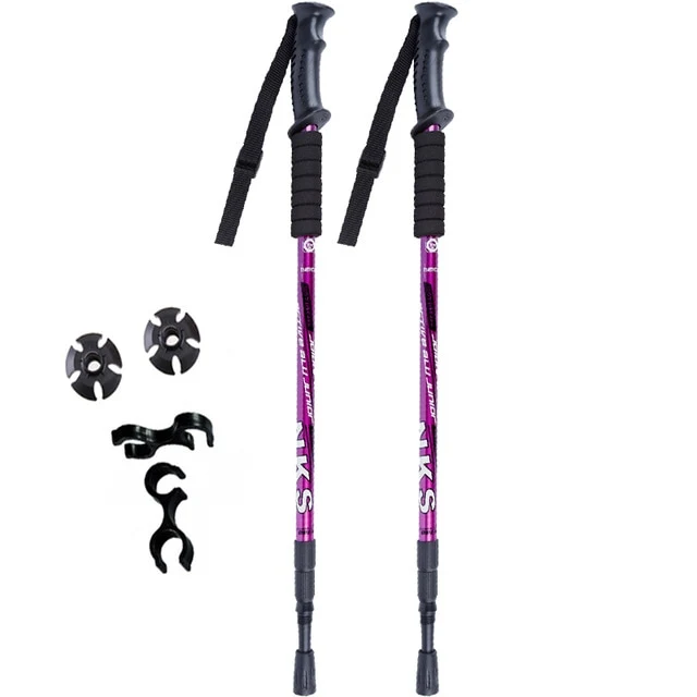 2Pcs Anti Shock Nordic Telescopic Walking Sticks