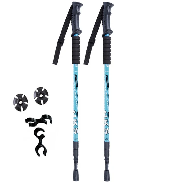 2Pcs Anti Shock Nordic Telescopic Walking Sticks