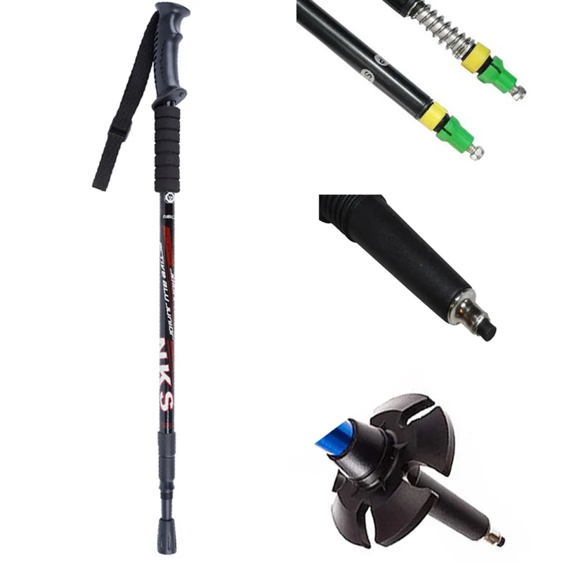 2Pcs Anti Shock Nordic Telescopic Walking Sticks