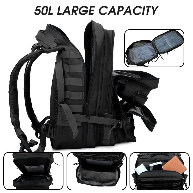 50 Liter Tactical Military Backpack