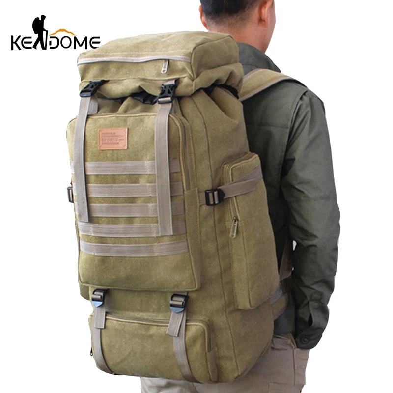 60L Large Camping Hiking Military Style Backpack
