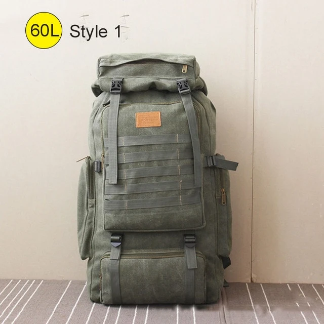 60L Large Camping Hiking Military Style Backpack