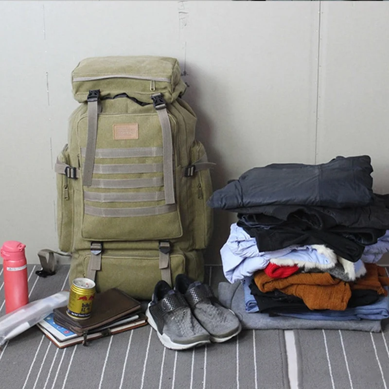 60L Large Camping Hiking Military Style Backpack