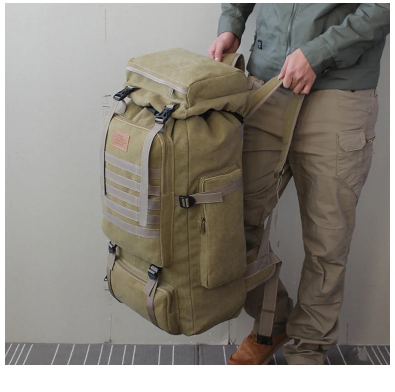 60L Large Camping Hiking Military Style Backpack