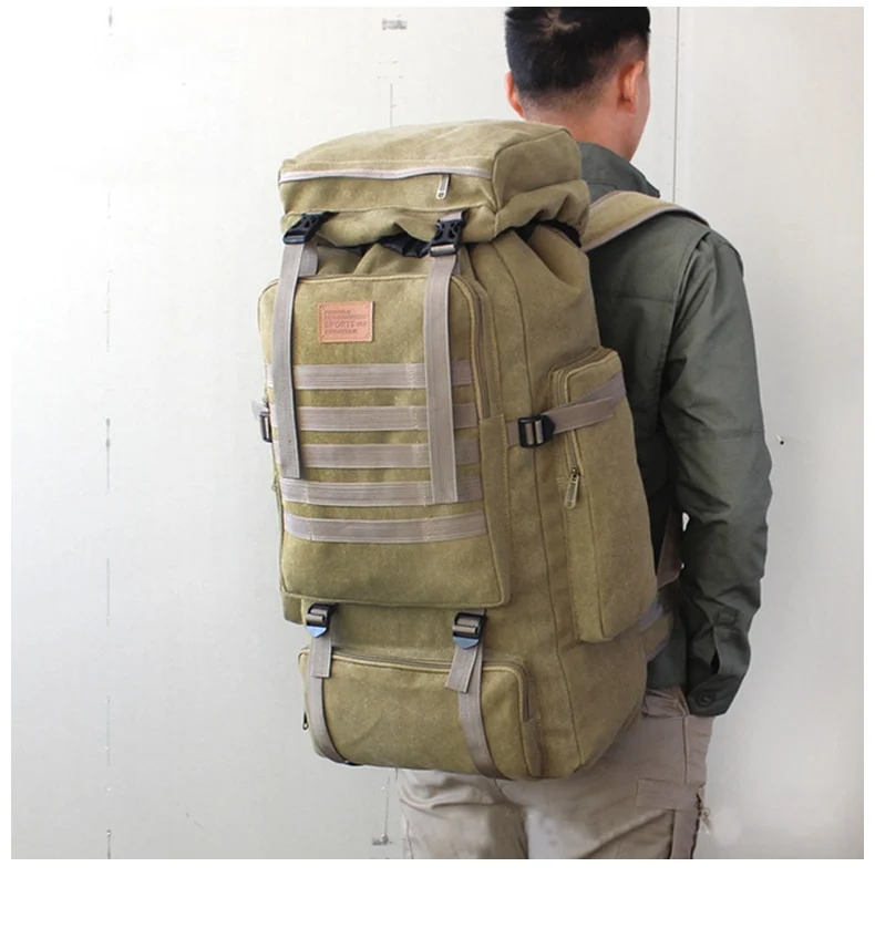 60L Large Camping Hiking Military Style Backpack