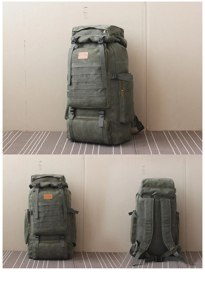 60L Large Camping Hiking Military Style Backpack