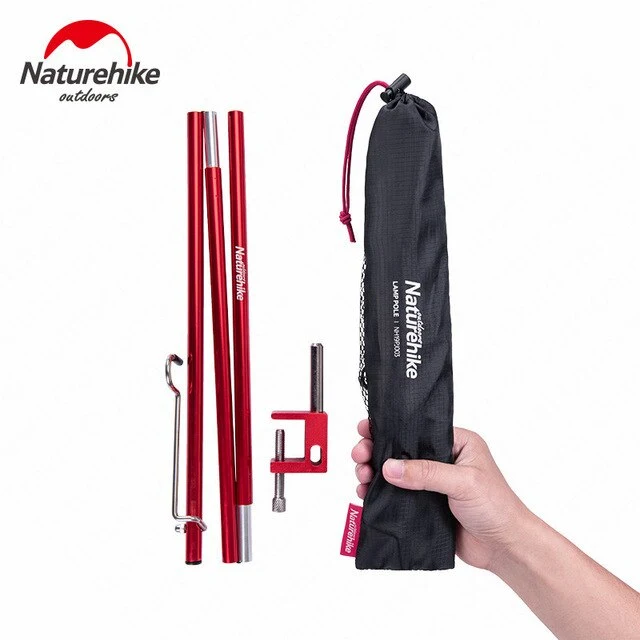 Naturehike Camping Equipment Small Light Pole Ultralight Portable Aluminum Alloy Folding Small Lamp Pole Travel Camping Pole