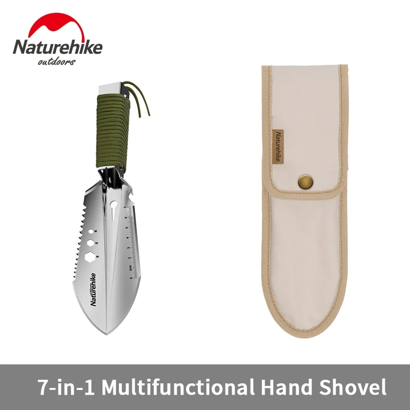 Naturehike 7-in-1 Multifunctional Tool Outdoor Mini Shovel Stainless Steel Hiking Digging Shovel Camping Wild Survival Equipment