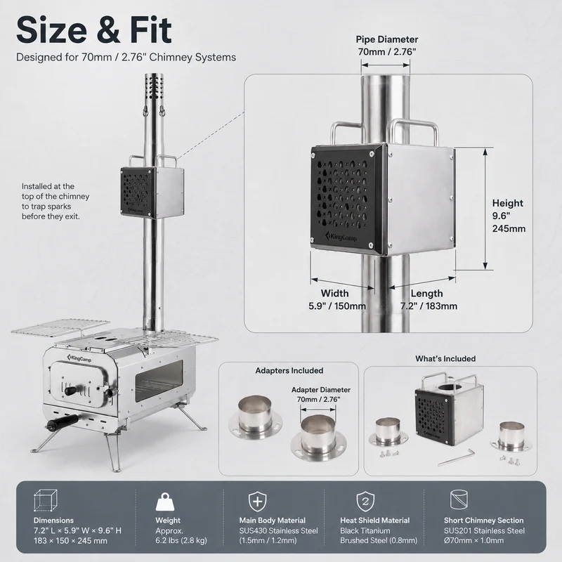 Spark Arrestor for 70mm Stove Pipes