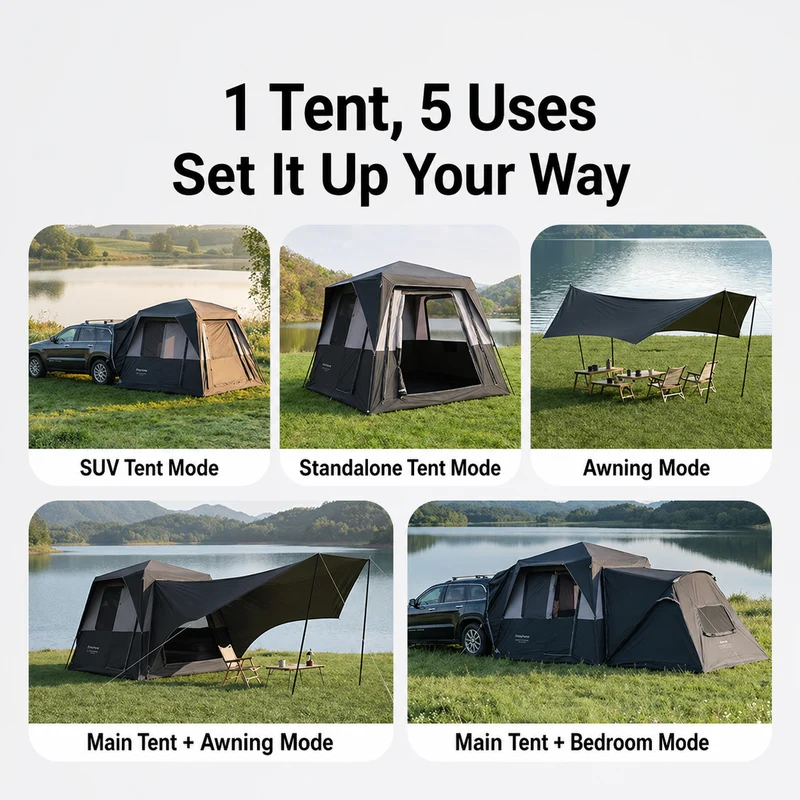 BOUNDLESS X3 PRO Modular SUV Tent | 5-in-1 Expandable Car Camping Tent