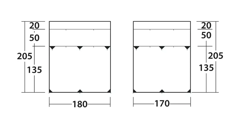 Outwell Fallcrest Side Panel Set Seitenwände