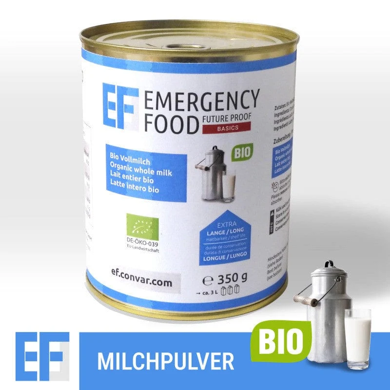 Emergency Food Basics Bio Vollmilchpulver (350g ergibt 3 Liter) - [DE-ÖKO-007]