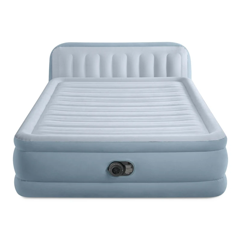 Luftbett Deluxe Plush Headboard, 152x236x86cm, mit FastFill Pumpe