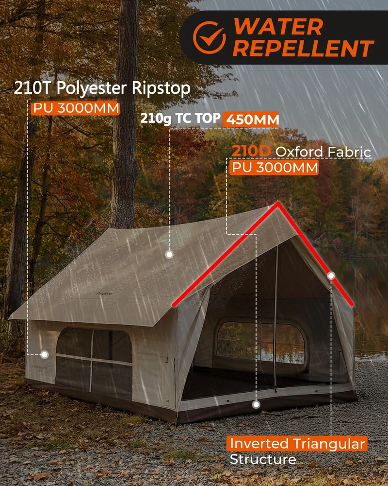 MOUNTAIN IN C5 Canvas Hot Tent | 5-6 Person Cabin Tent with Stove Jack