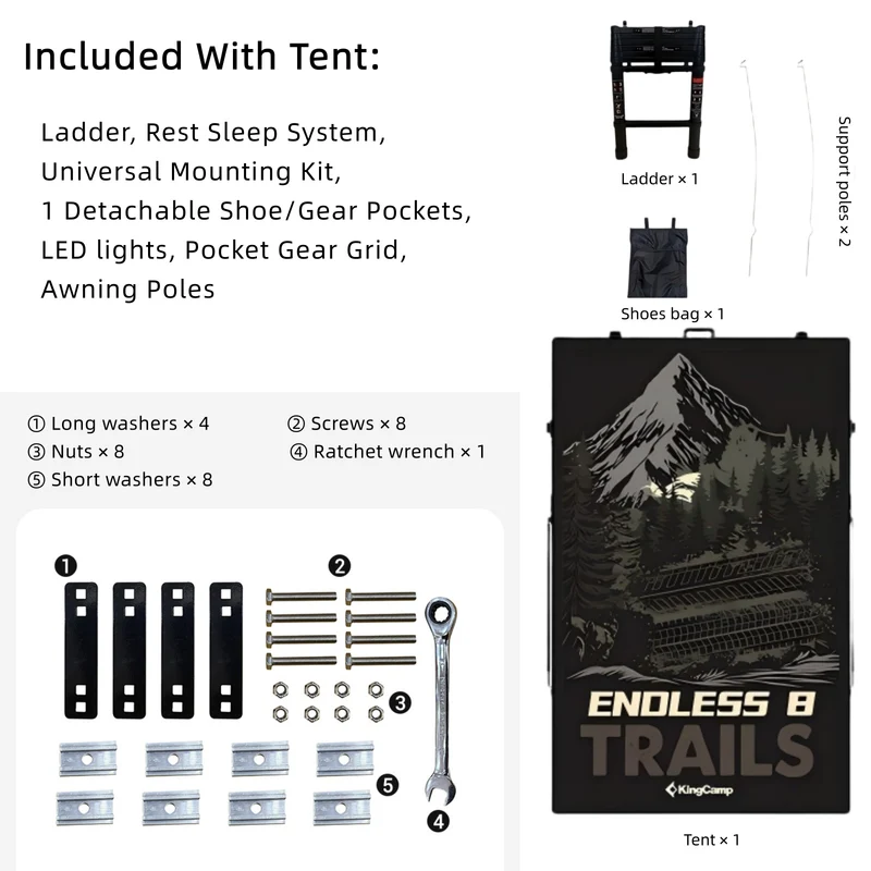 KingCamp ENDLESS 8 Rooftop Tent