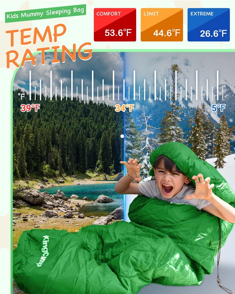 KingCamp Treck 300S+ Kids Mummy Sleeping Bag