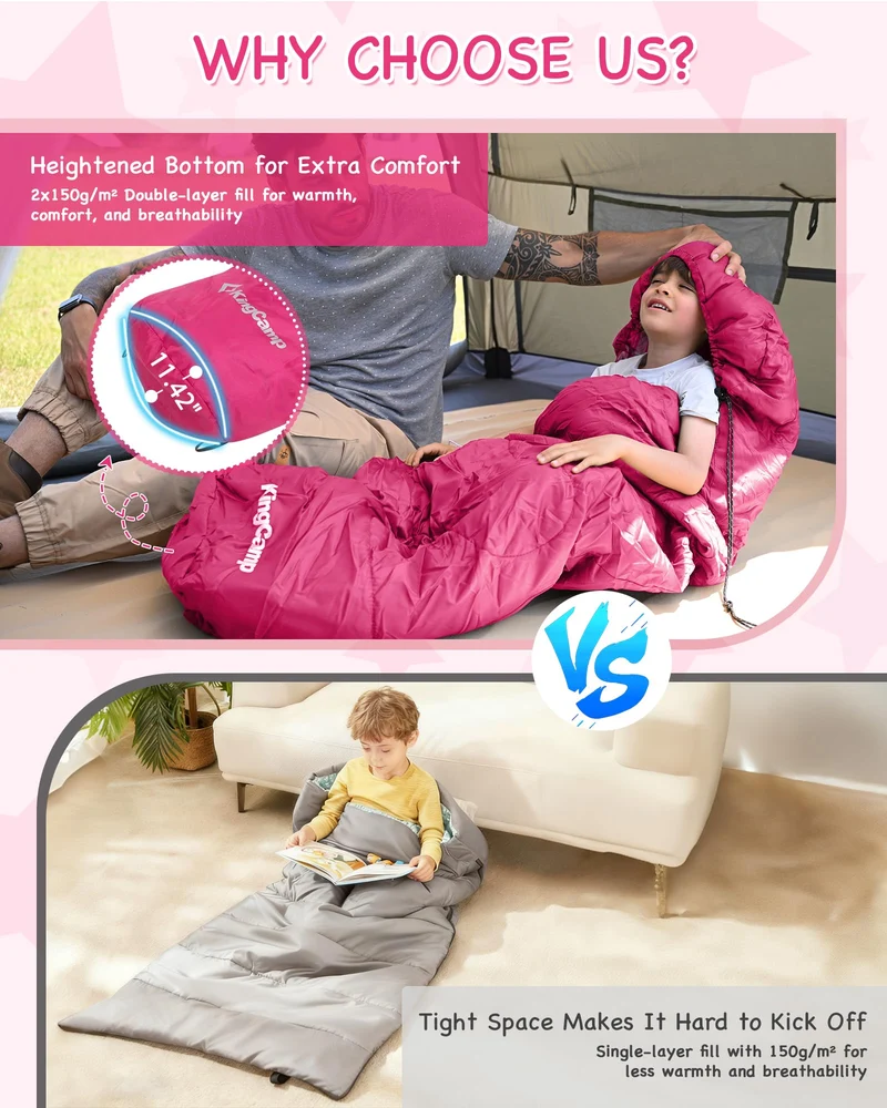KingCamp Treck 300S+ Kids Mummy Sleeping Bag