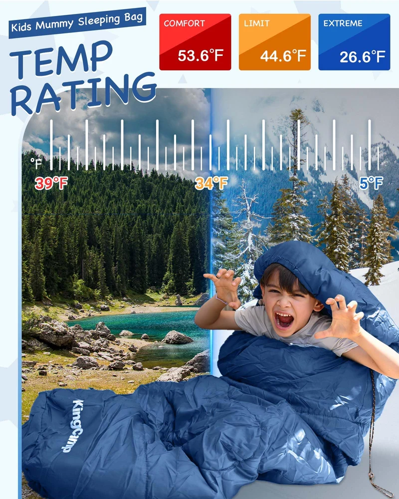 KingCamp Treck 300S+ Kids Mummy Sleeping Bag