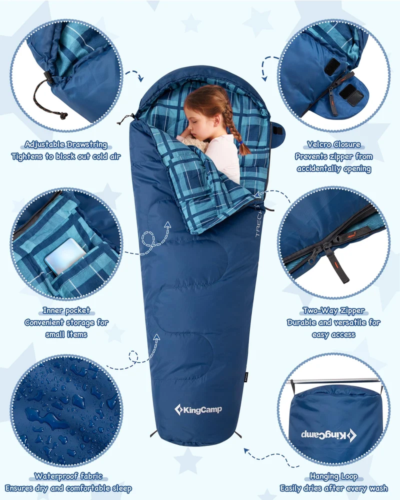KingCamp Treck 300S+ Kids Mummy Sleeping Bag