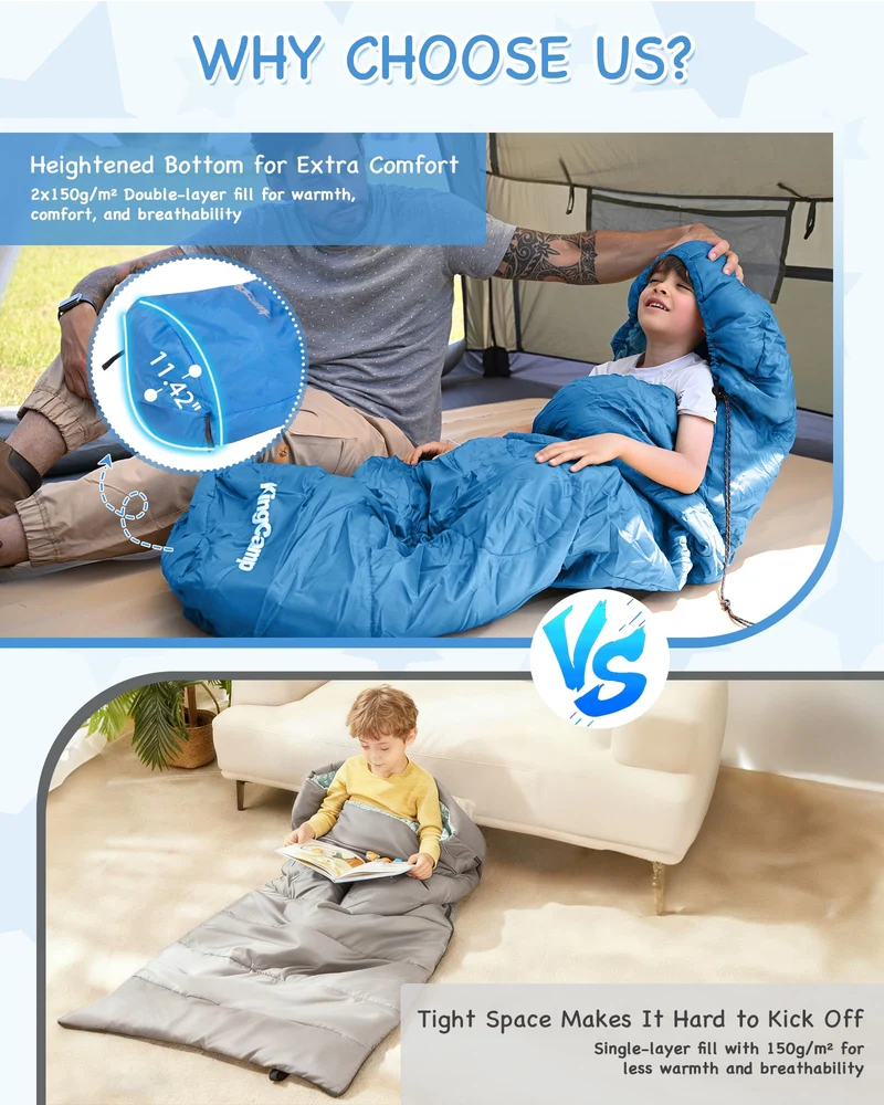 KingCamp Treck 300S+ Kids Mummy Sleeping Bag