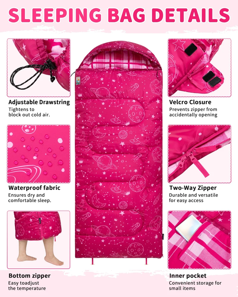Galaxy Zoo C 300 Kids Sleeping Bag Adjustable Length