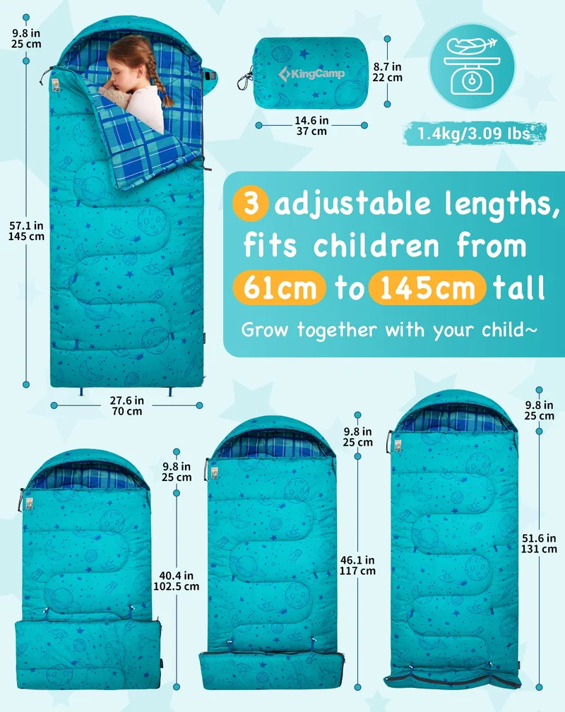 Galaxy Zoo C 300 Kids Sleeping Bag Adjustable Length