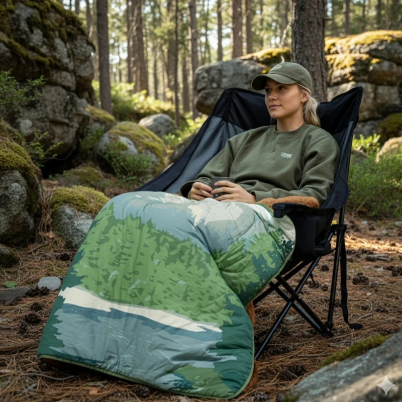 Boho Printed Wearable Camping Blanket | Large Sherpa & Water-Resistant Picnic Blanket for Outdoor Concerts, Beach & Travel