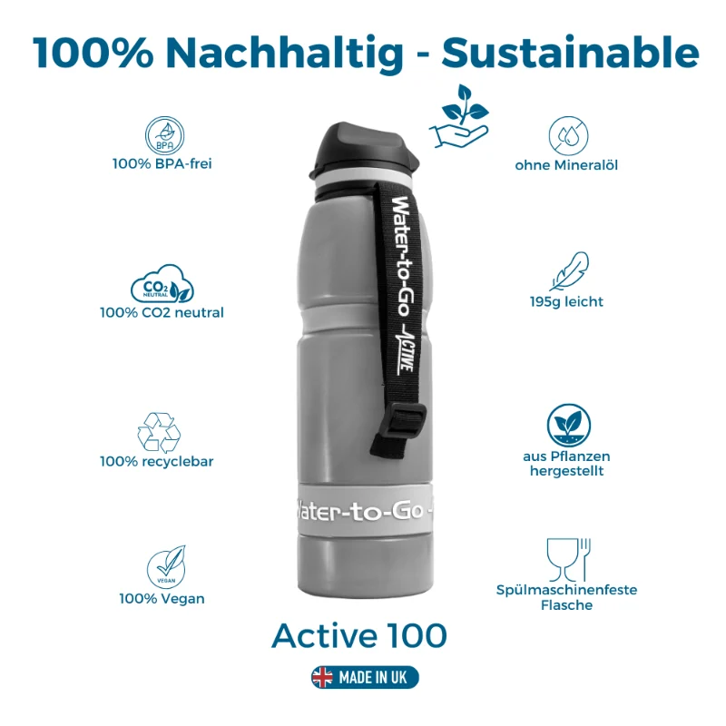 Water to Go Active 100 Trinkflasche 1.0 Liter mit integriertem Wasserfilter