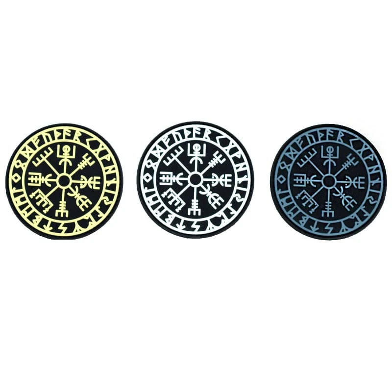 Patch nordischer Kompass "Vegvisir" (Ø 8 cm)