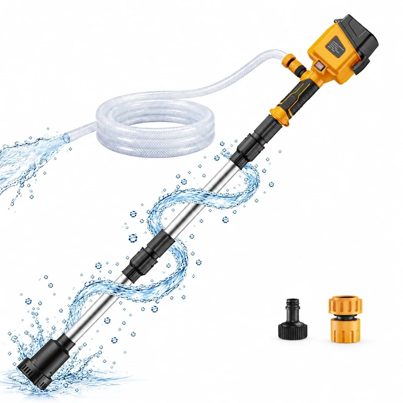 SUGIFT Water Transfer Pump with 840 GPH Brushless Motor and 32 ft Lift, Cordless Stick Pump Compatible with DeWalt 20V MAX Battery for Pool, Rain Barrel, Boat and Basement Drainage, Tool Only