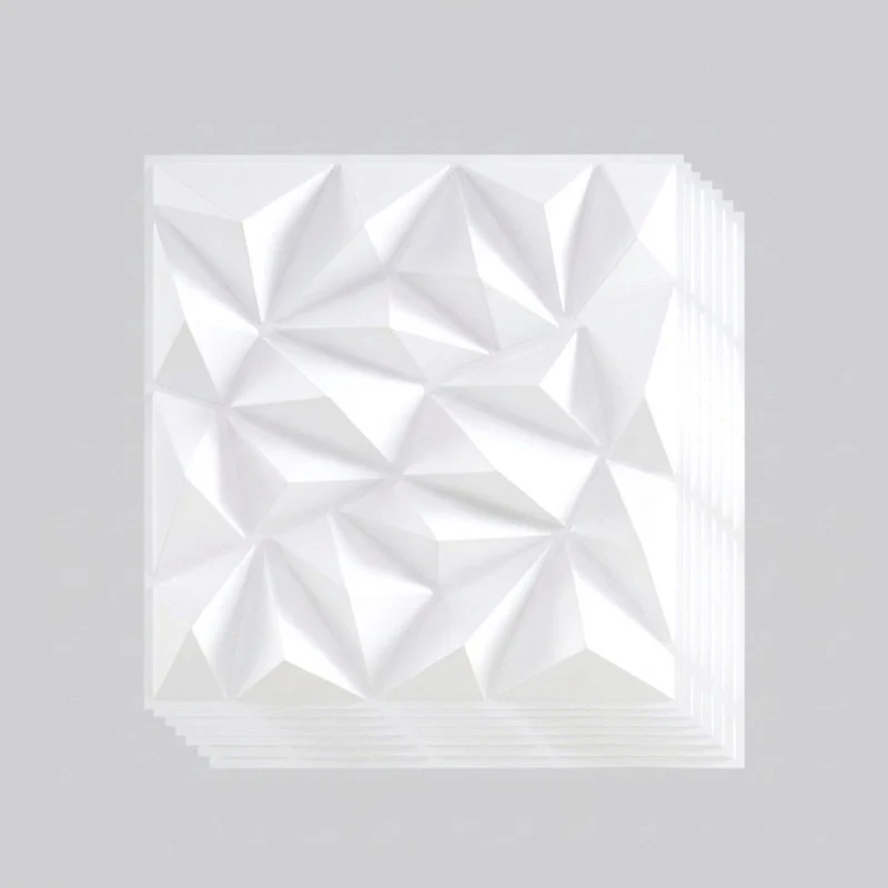 SUGIFT 20 Pack 3D Wall Panels with Diamond Pattern, Decorative PVC Wall Art Panels for Living Room Bedroom TV Background Ceiling Decor, White