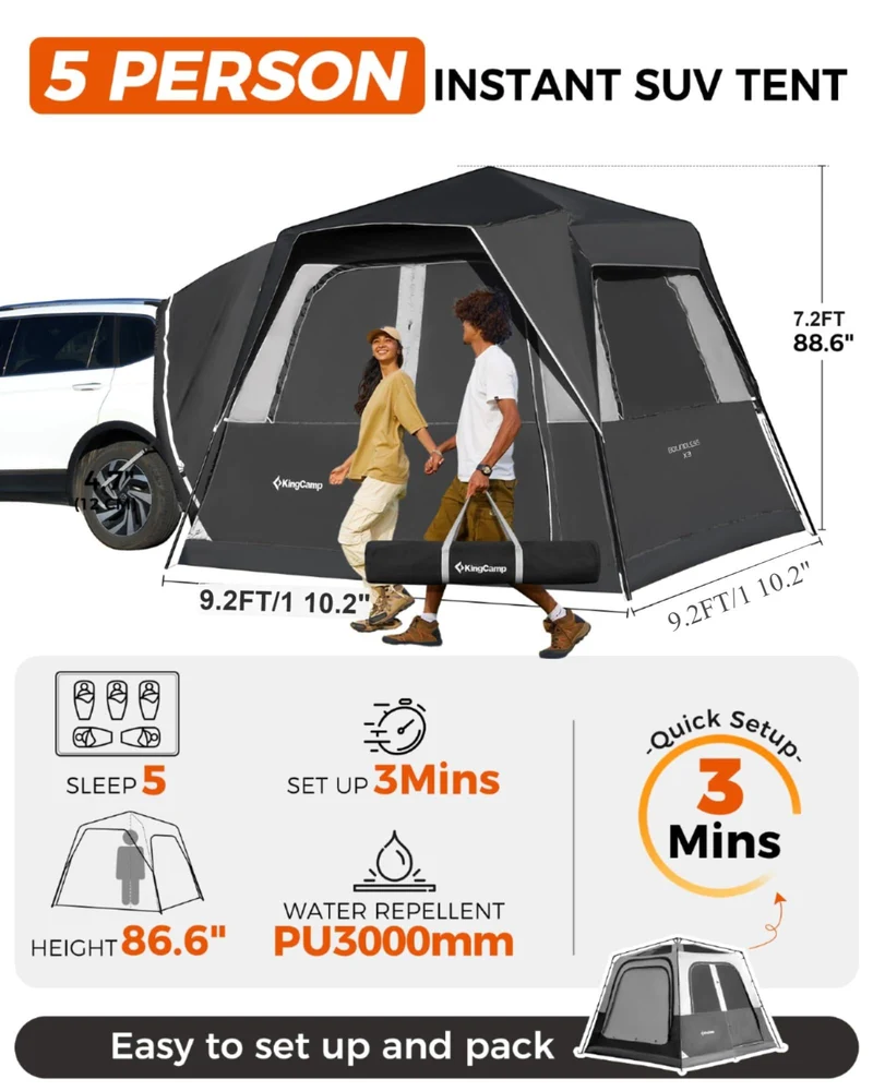 KingCamp BOUNDLESS X3 SUV Tent with Movie Screen