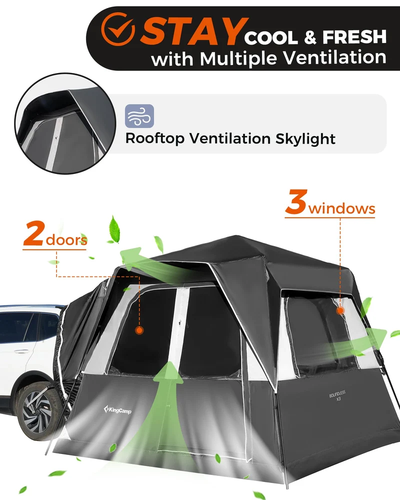 KingCamp BOUNDLESS X3 SUV Tent with Movie Screen
