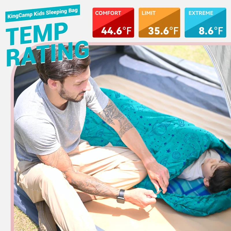 KingCamp Galaxy Zoo C 300 Kids' Hooded Sleeping Bag