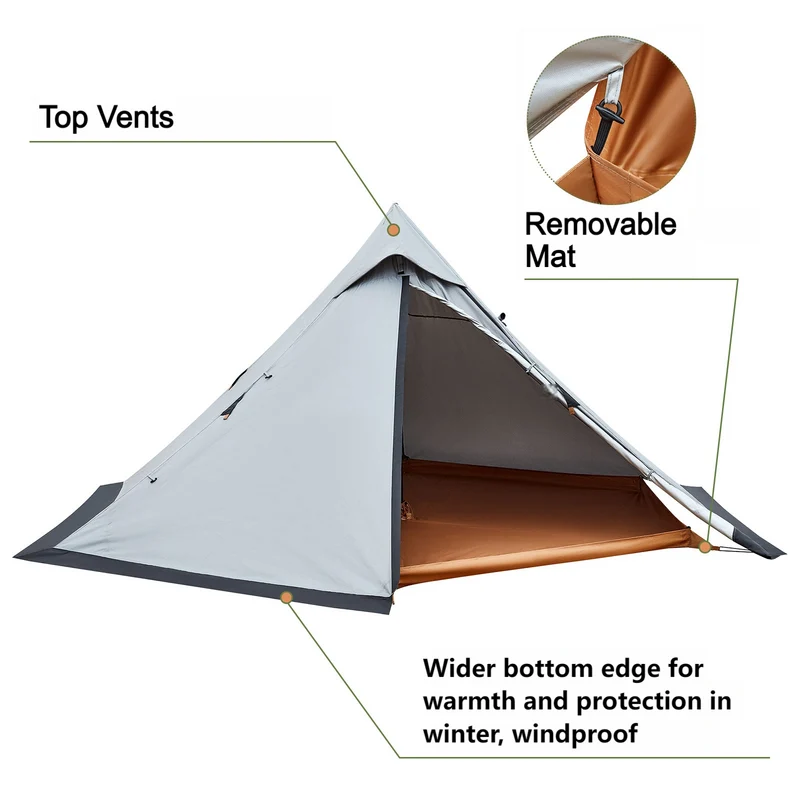KingCamp Tipi Hot Tents with Stove Jack for 1-2 People