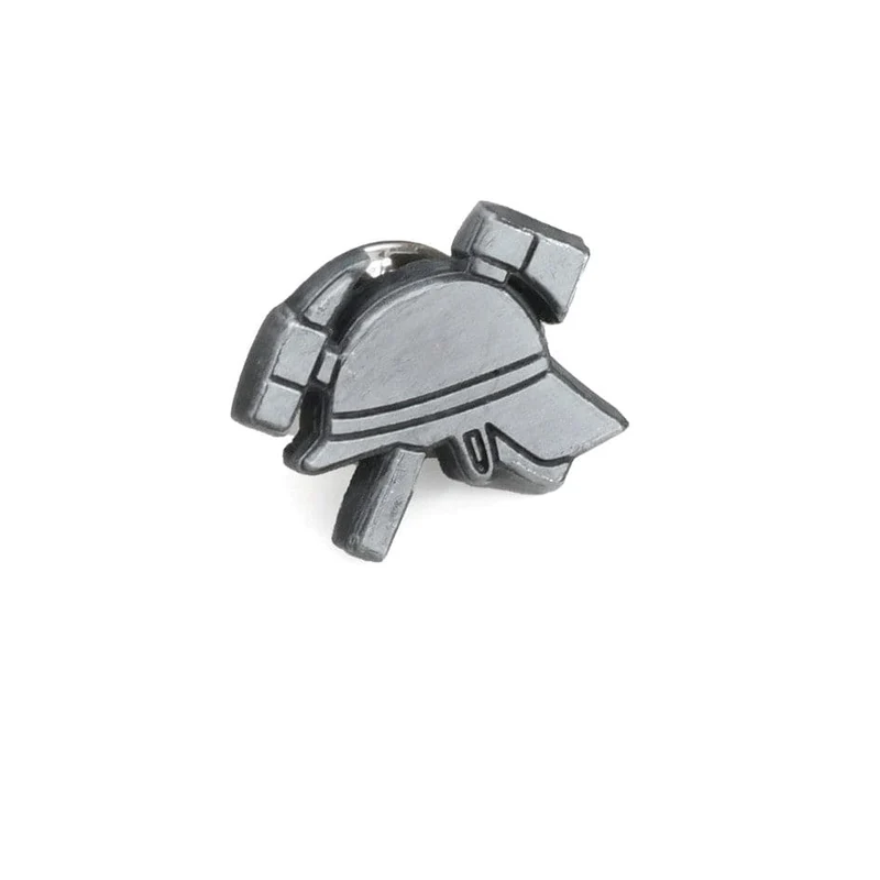 Feuerwehr Helm Ansteckbutton für Cap und Kleidung silber matt