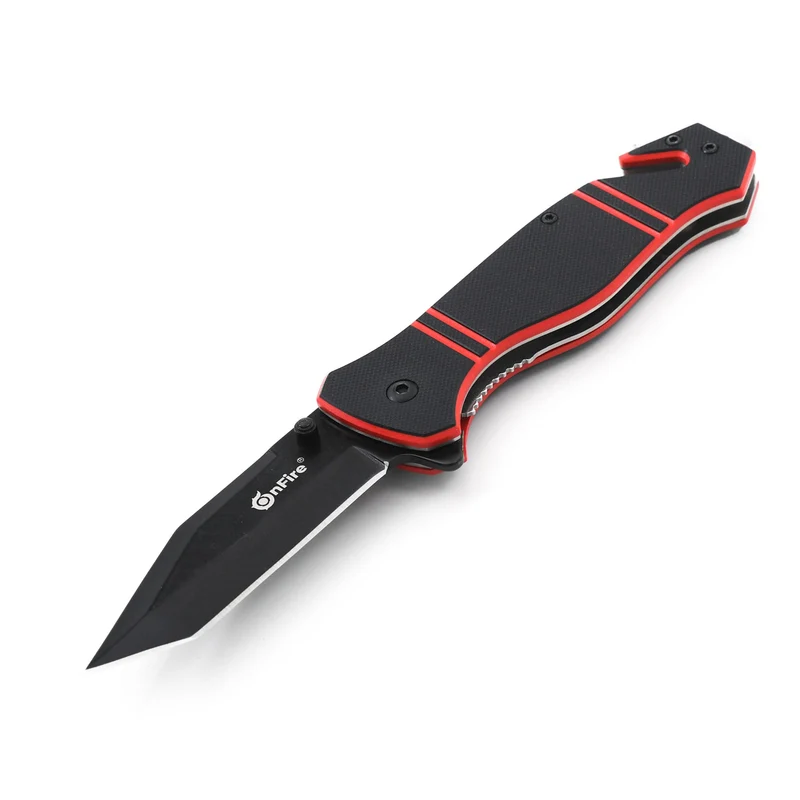 Rettungsmesser RED LINE 2.0 mit gerader Klinge und Ringöse plus Holster