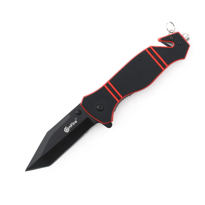 Rettungsmesser RED LINE 2.0 mit gerader Klinge und Ringöse plus Holster