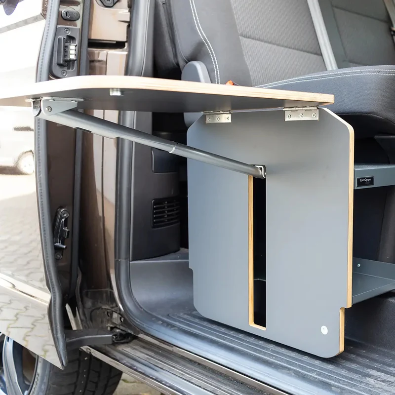 TableBox Stauraum mit Klapptisch für VW T5 / T6 / T6.1 Multivan & Beach von SpaceCamper Modular