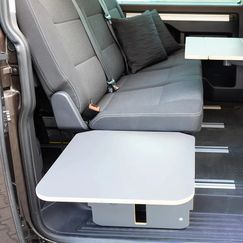 TableBox Stauraum mit Klapptisch für VW T5 / T6 / T6.1 Multivan & Beach von SpaceCamper Modular