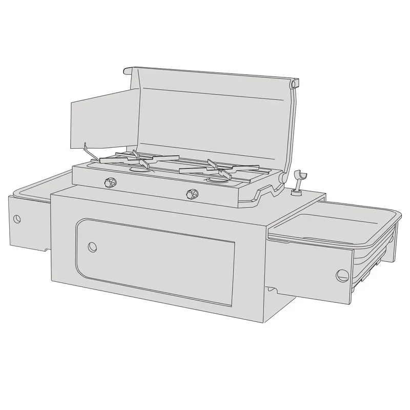 SpaceKitchen Küchenmodul (Heckküche) für VW T5 / T6 / T6.1 Multivan & Beach von SpaceCamper Modular