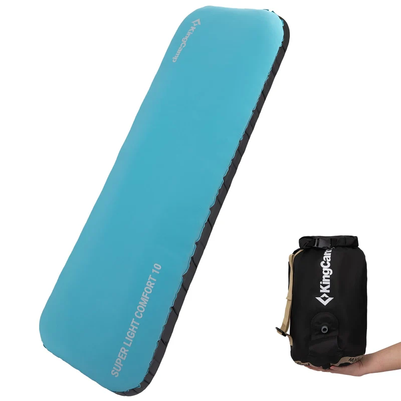KingCamp SUPER LIGHT COMFORT 10 Single Air Pad - 4" Memory Foam Sleeping Pad