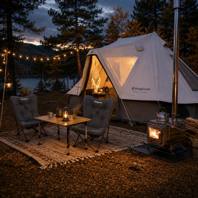 KHAN VILLA 15FT TC Canvas Glamping Tent with Stove Jack