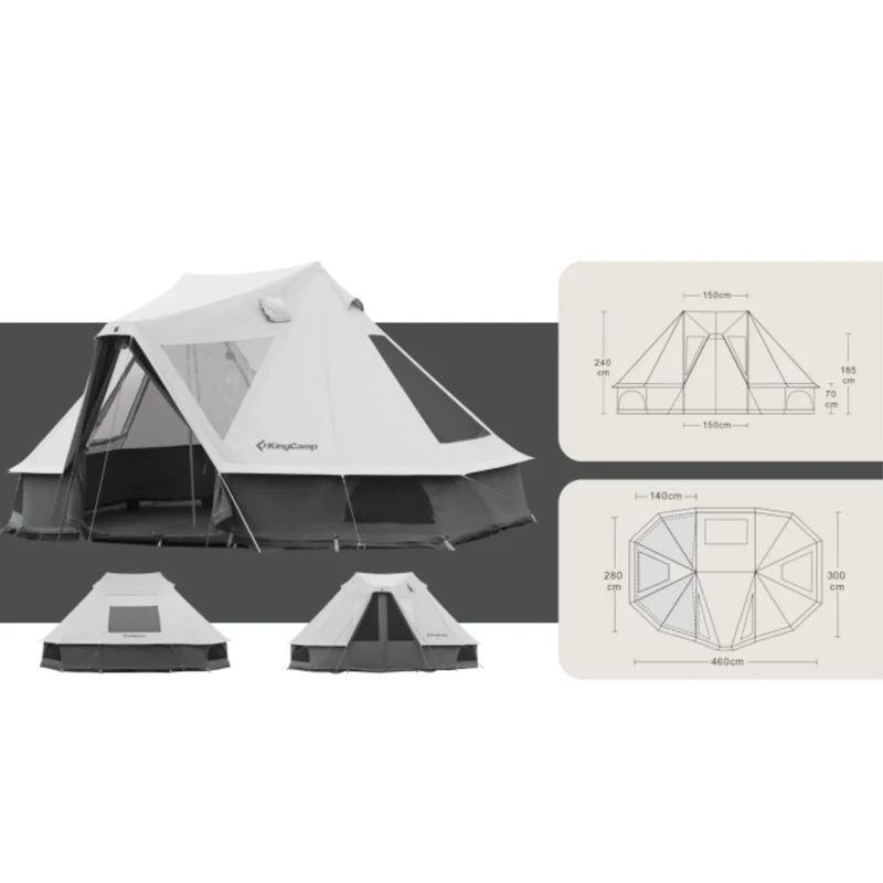 KHAN VILLA 15FT TC Canvas Glamping Tent with Stove Jack