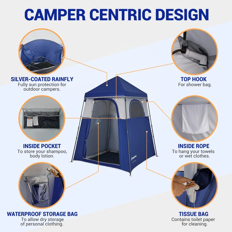 KingCamp Outdoor Shower Tents for Camping, Portable Instant Pop Up Privacy Tent