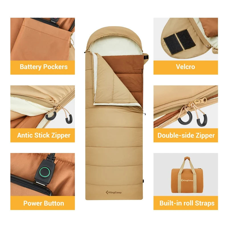 KingCamp Winner Heated Sleeping Bag with 3 Temperature