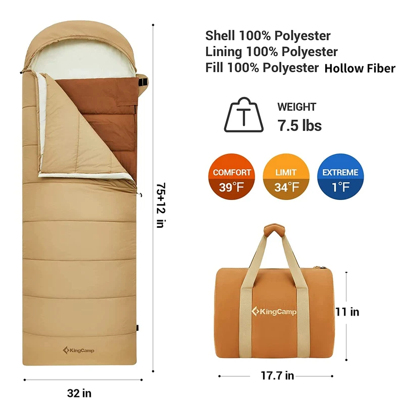 KingCamp Winner Heated Sleeping Bag with 3 Temperature